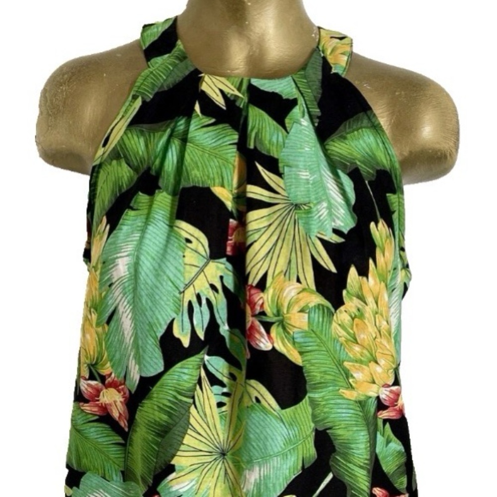 NICOLE MILLER New York NWOT Tropical Linen Blend Resort TOP Size Small
